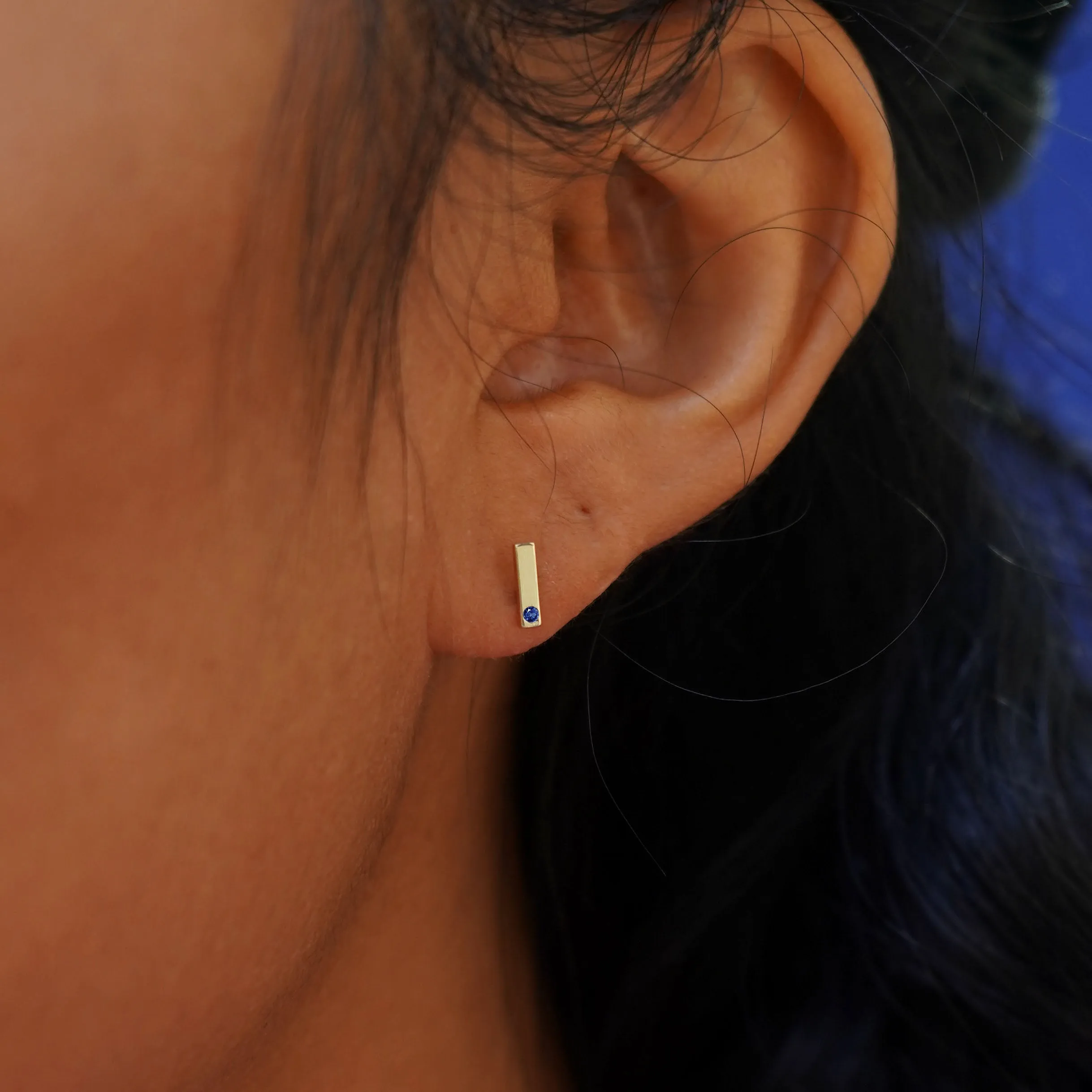Gemstone Bar Earring
