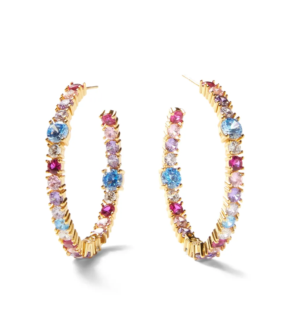 Gemstone Hoop Earrings
