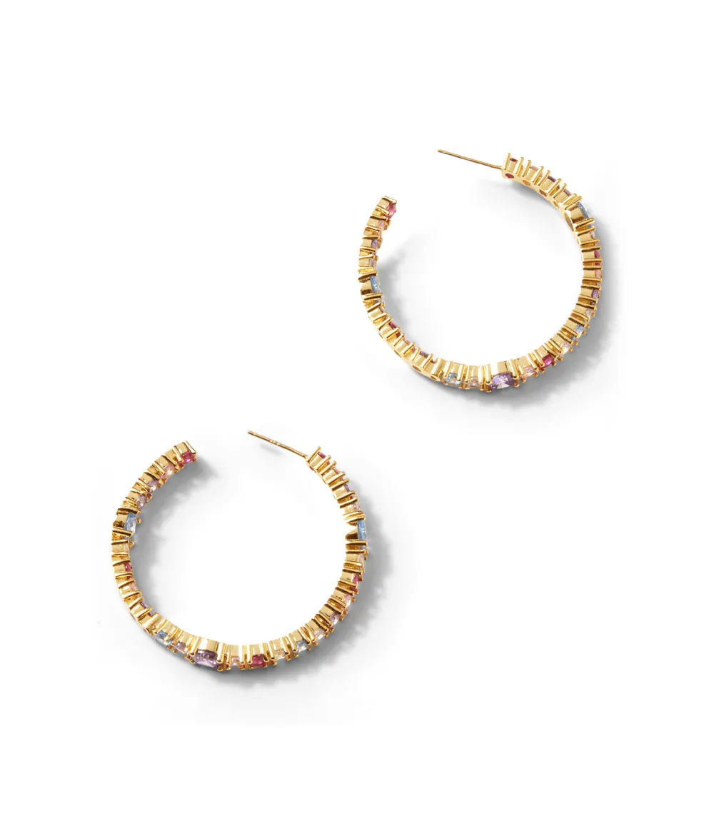 Gemstone Hoop Earrings