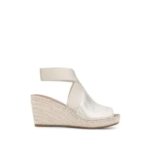 Gentle Souls by Kenneth Cole Women's Espadrille Wedge, Elastic Ankle Strap Sandal, Ice, 9.5