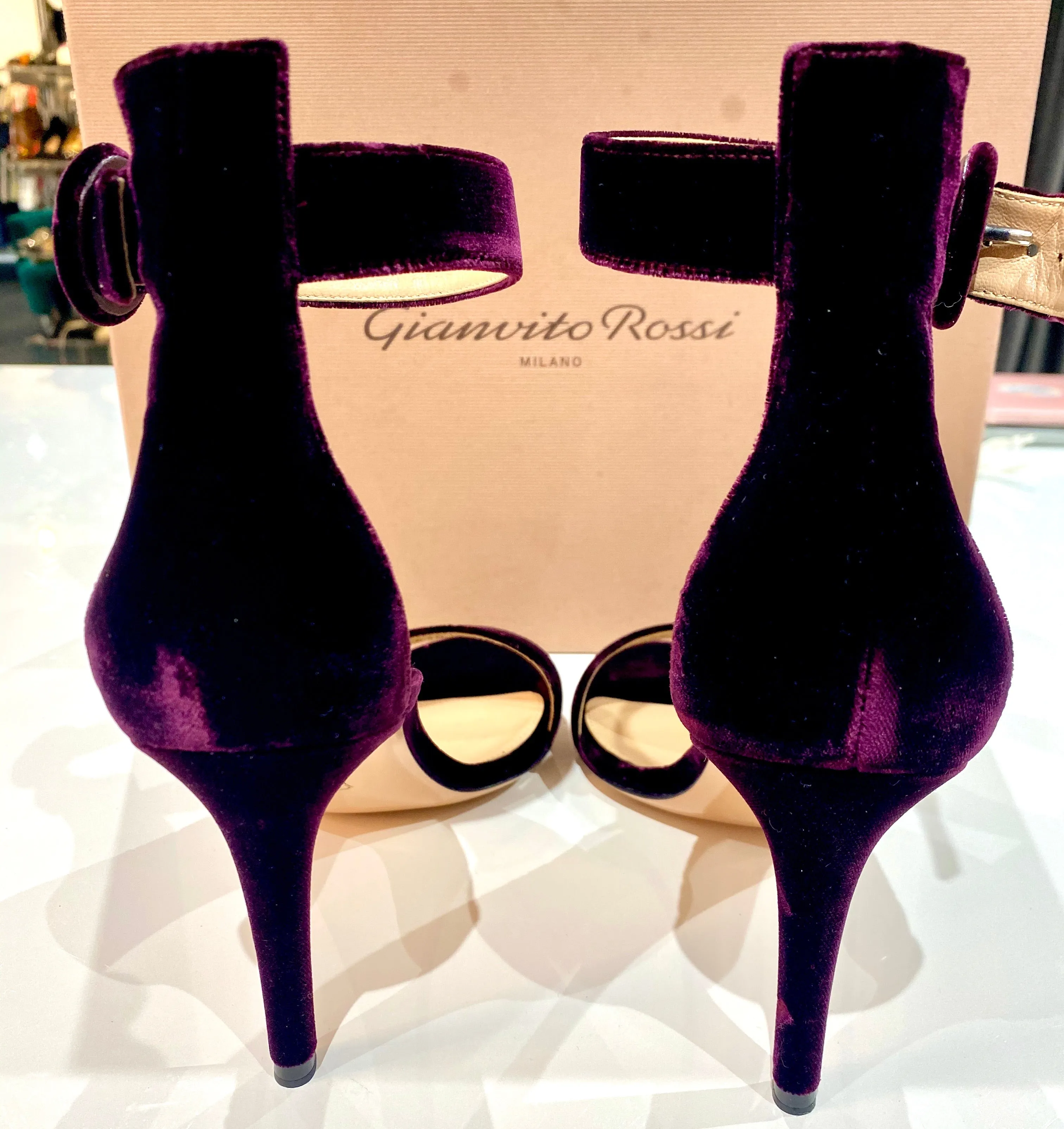 Gianvito Rossi Portofino 85 Velluto Royale