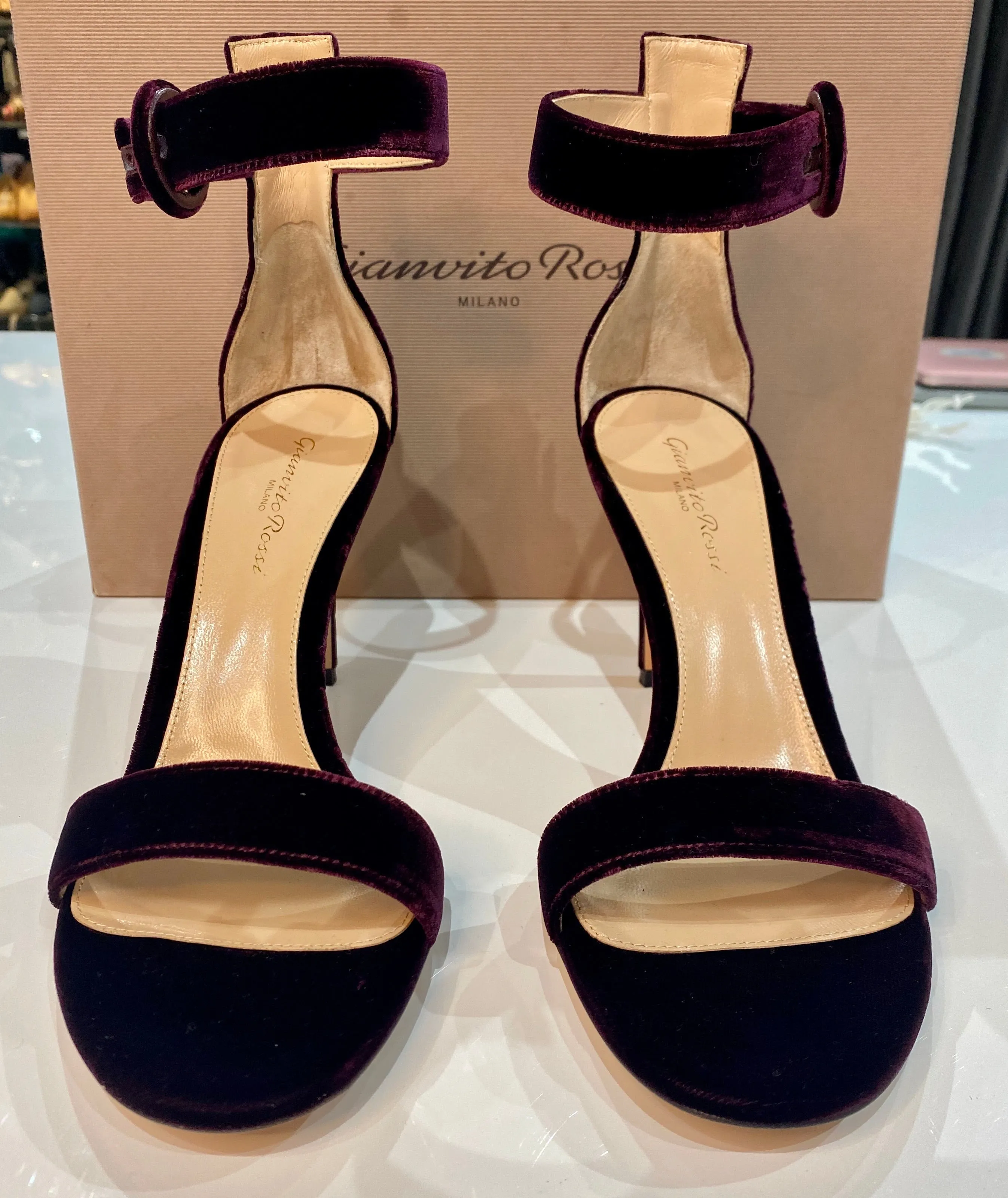 Gianvito Rossi Portofino 85 Velluto Royale