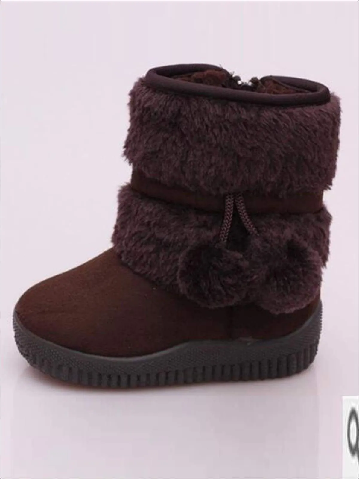 Girls Faux Fur Pom Pom Princess Boots (5 Colors Options) By Liv and Mia