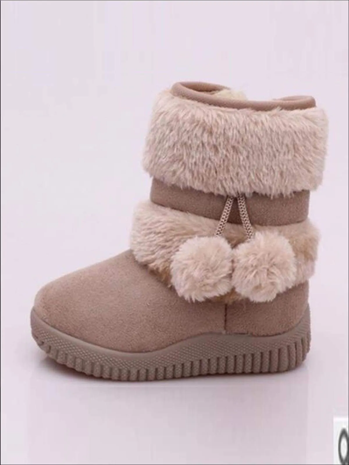Girls Faux Fur Pom Pom Princess Boots (5 Colors Options) By Liv and Mia