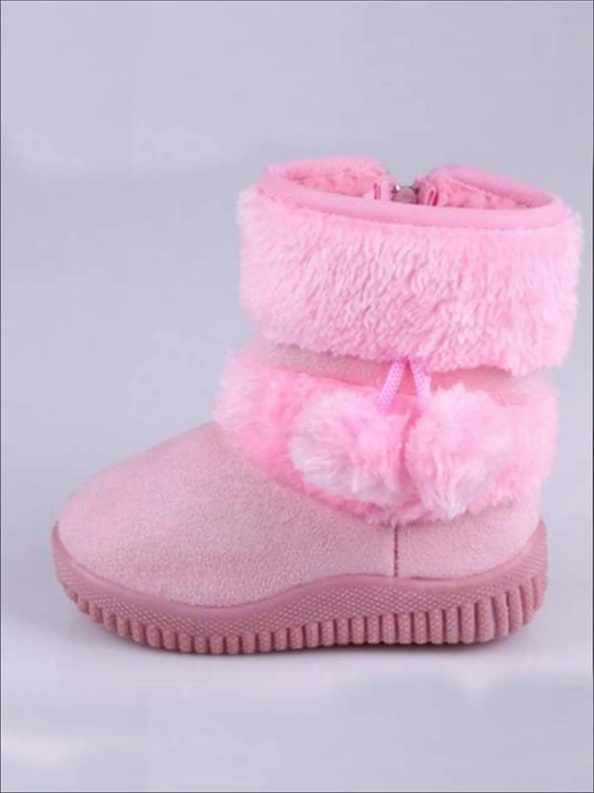 Girls Faux Fur Pom Pom Princess Boots (5 Colors Options) By Liv and Mia