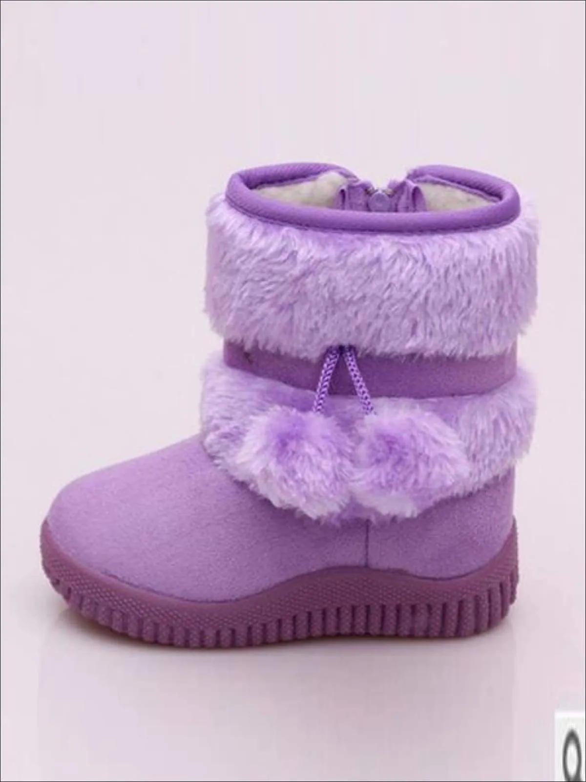 Girls Faux Fur Pom Pom Princess Boots (5 Colors Options) By Liv and Mia