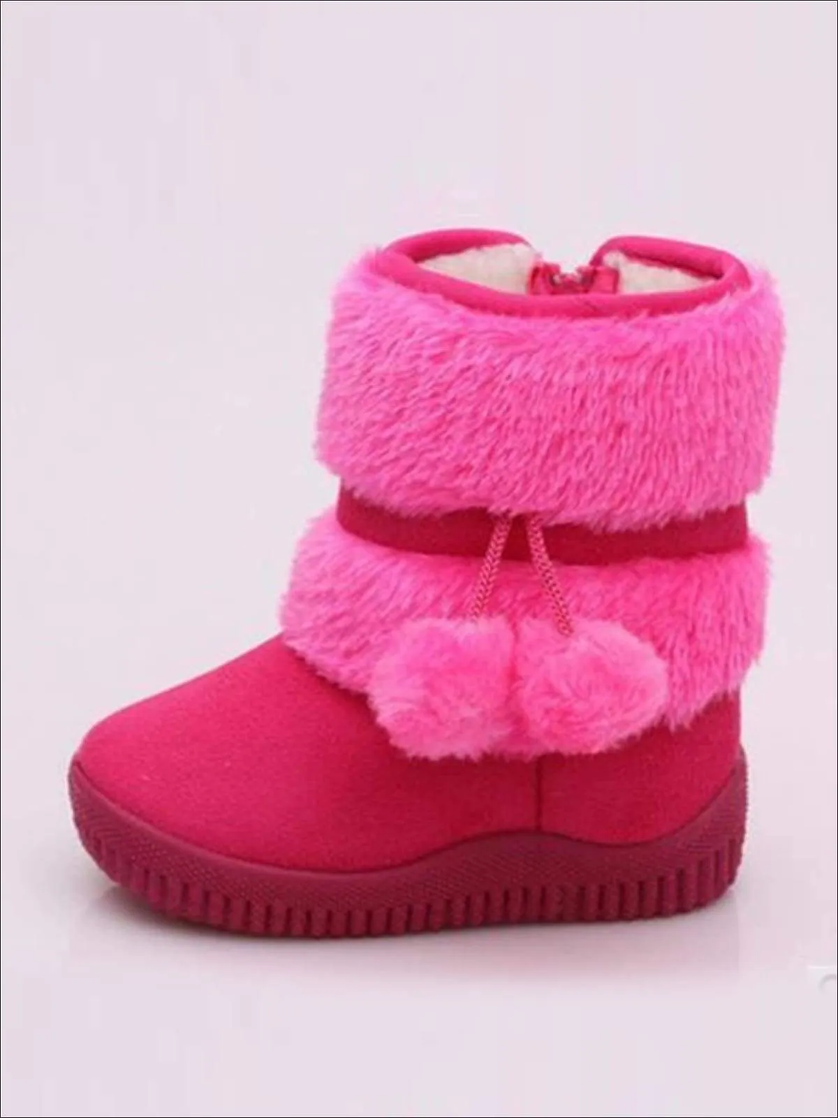 Girls Faux Fur Pom Pom Princess Boots (5 Colors Options) By Liv and Mia