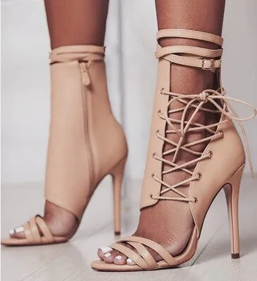 Gladiator High-heeled Roman Strap Sandals
