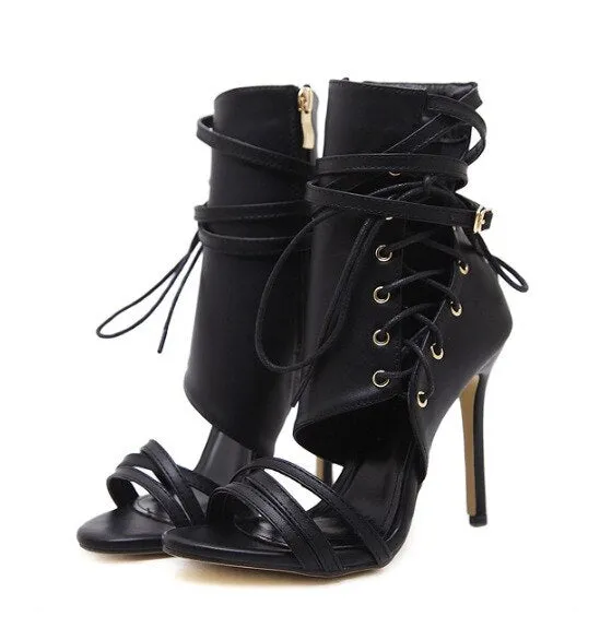 Gladiator High-heeled Roman Strap Sandals