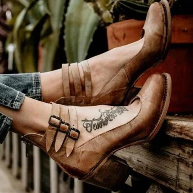 Gladiator Leather Chunky Sandals