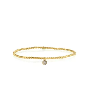 Gold & Diamond Tiny Disc on Gold Beads