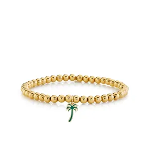 Gold & Enamel Palm Tree on Gold Beads