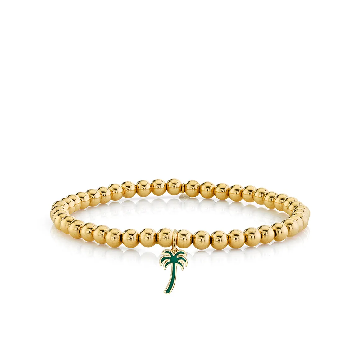 Gold & Enamel Palm Tree on Gold Beads