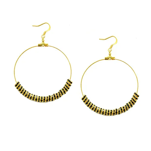 GOLD BLACK EARRINGS  #ER1325_G-BLACK (LB6)