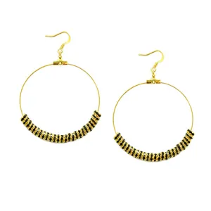 GOLD BLACK EARRINGS  #ER1325_G-BLACK (LB6)