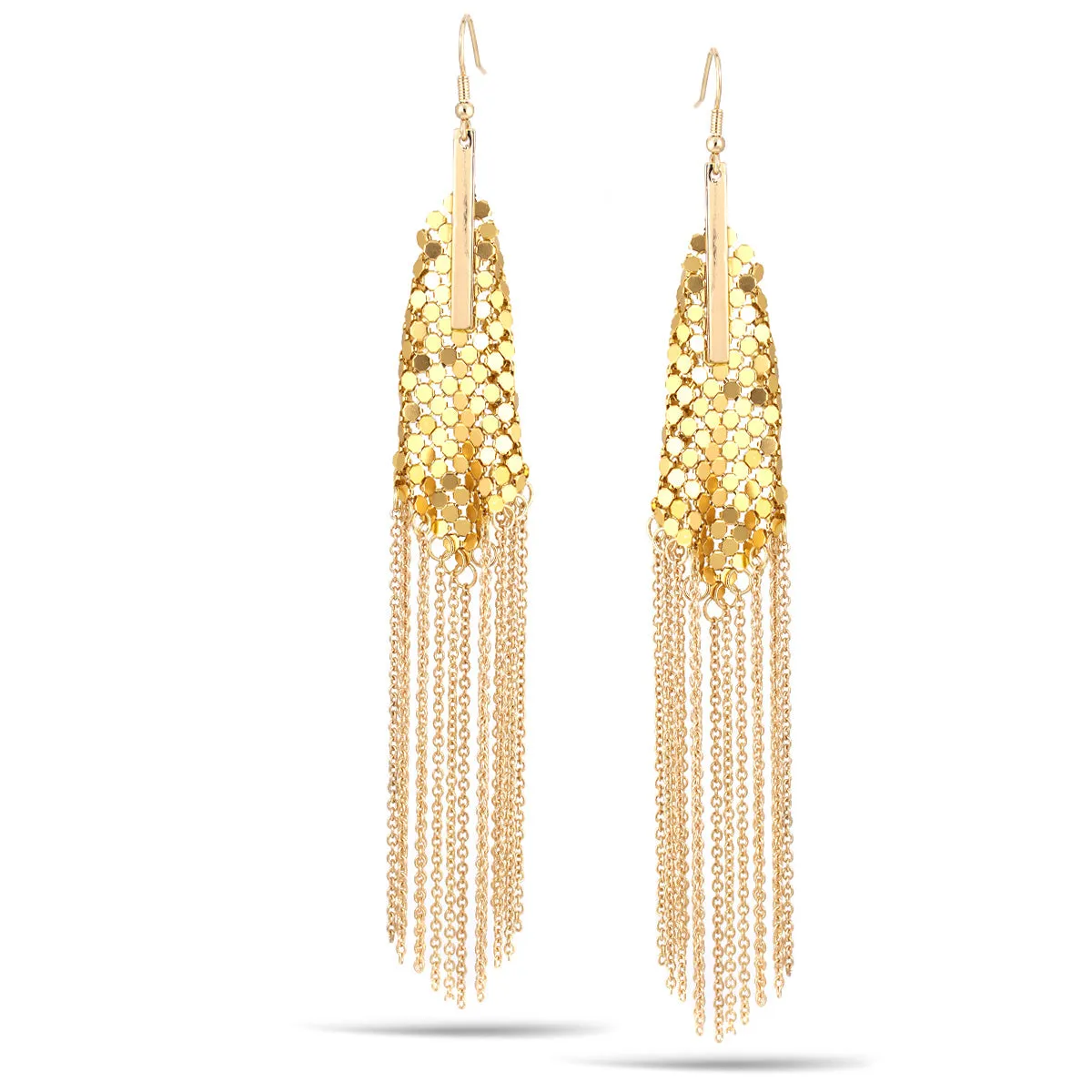 GOLD CHANDELIER TASEEL EARRING #SQ356-01246