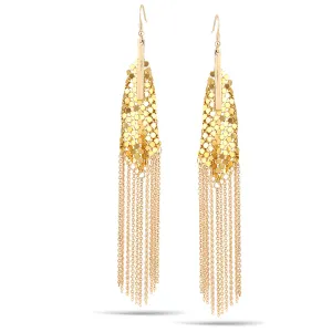 GOLD CHANDELIER TASEEL EARRING #SQ356-01246