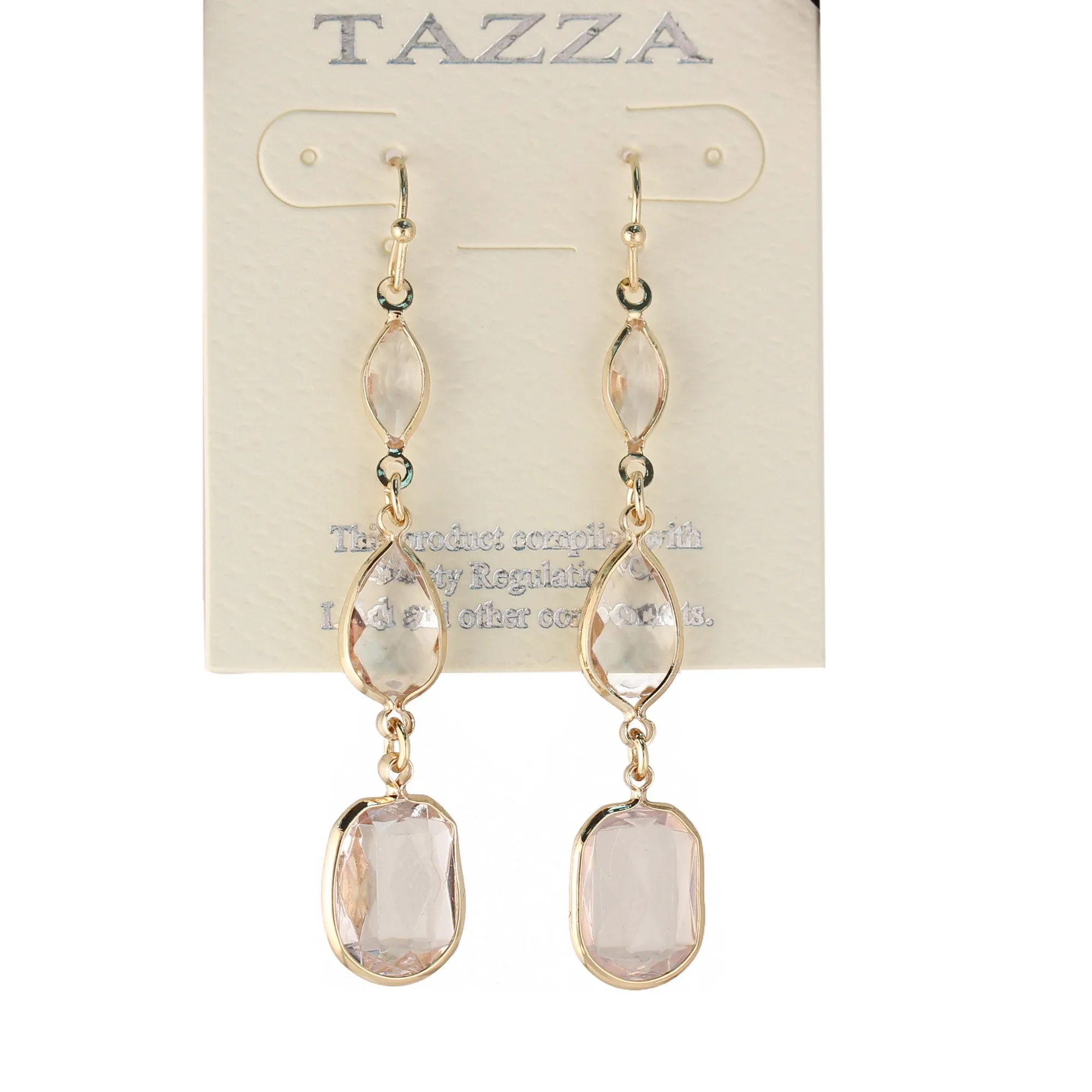 GOLD CRYSTAL CHANDELIER EARRINGS# SW19122510 (GF8)