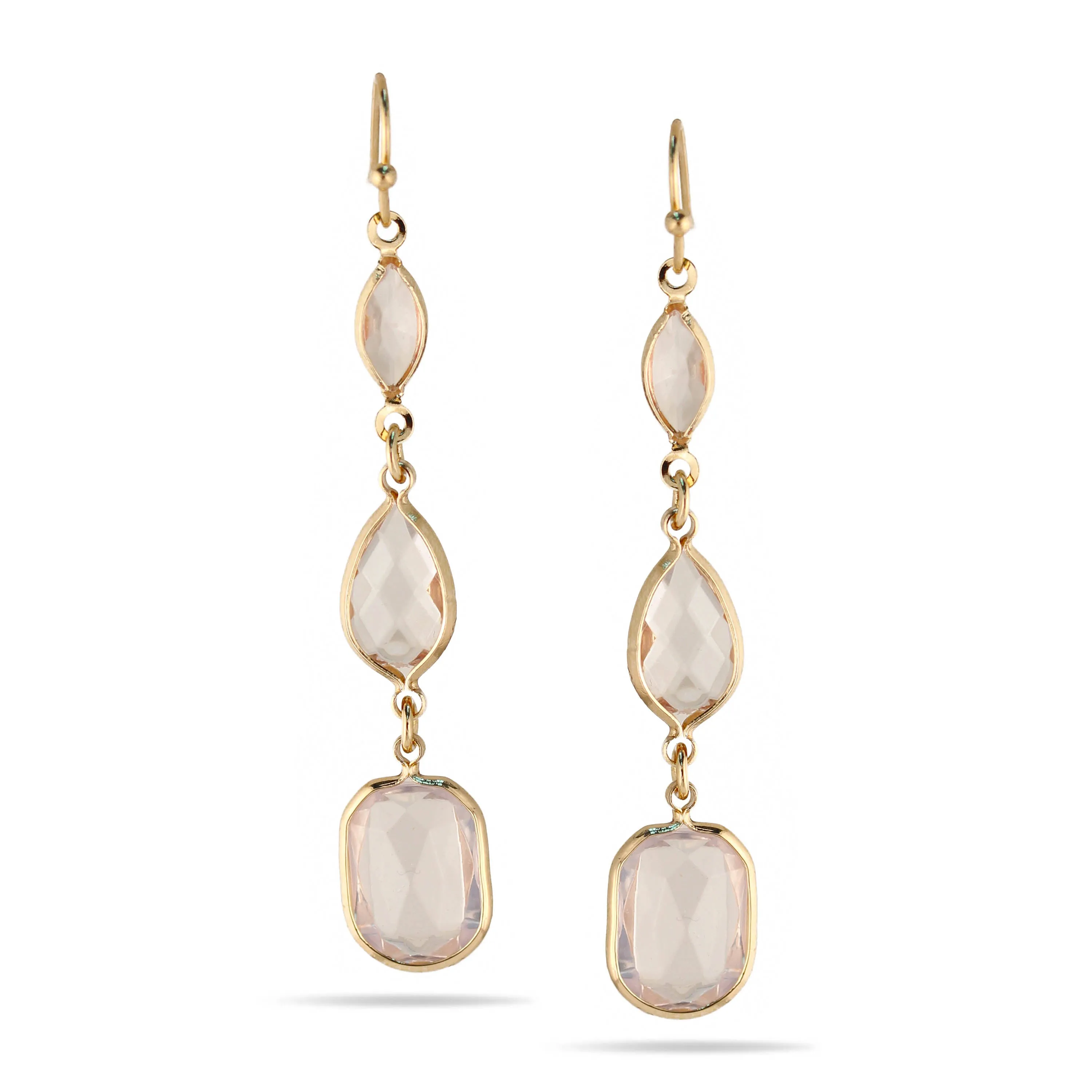 GOLD CRYSTAL CHANDELIER EARRINGS# SW19122510 (GF8)