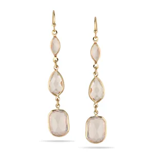 GOLD CRYSTAL CHANDELIER EARRINGS# SW19122510 (GF8)