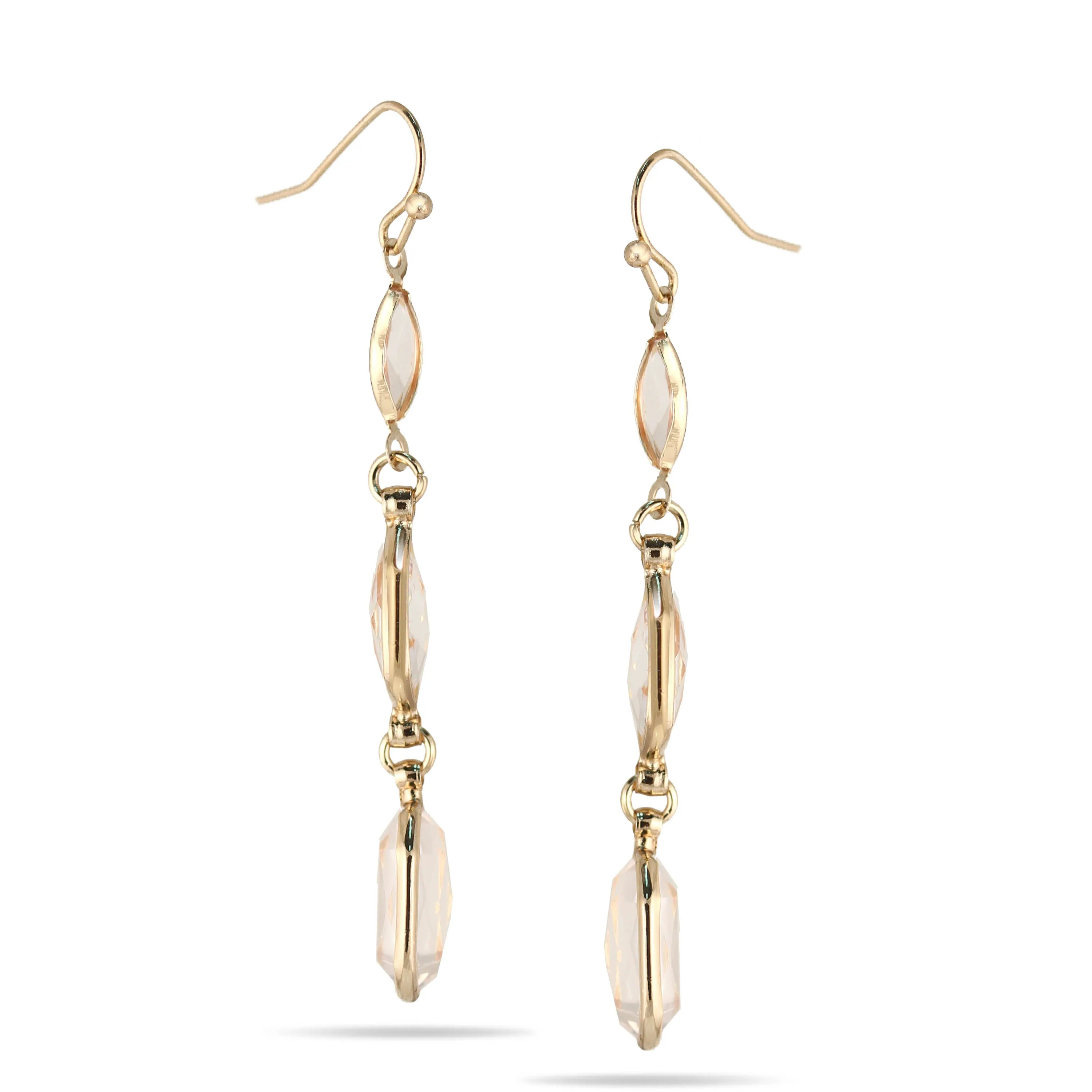 GOLD CRYSTAL CHANDELIER EARRINGS# SW19122510 (GF8)