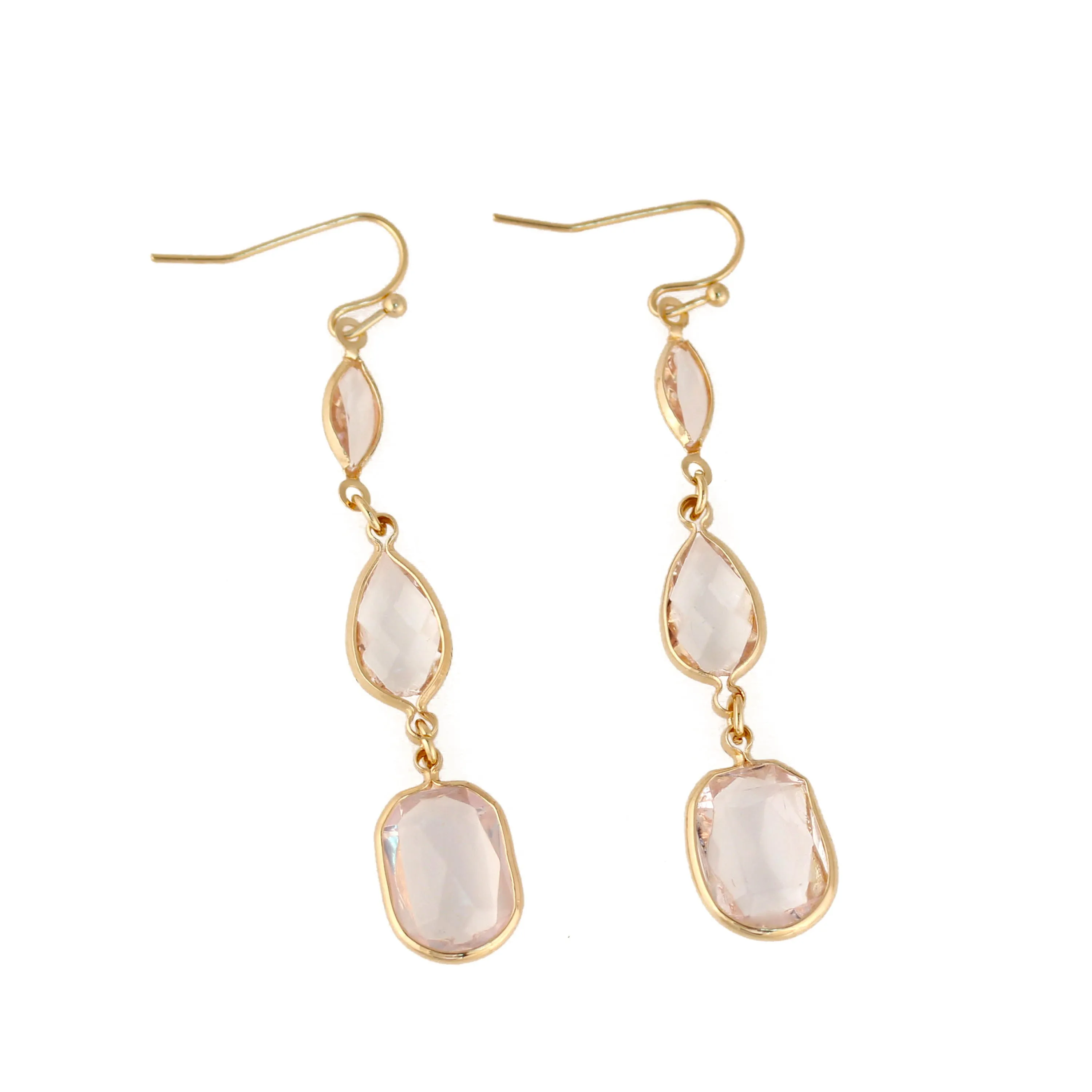 GOLD CRYSTAL CHANDELIER EARRINGS# SW19122510 (GF8)