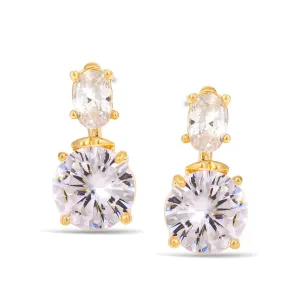 GOLD CRYSTAL POST EARRINGS #24846CR-G (AA14)
