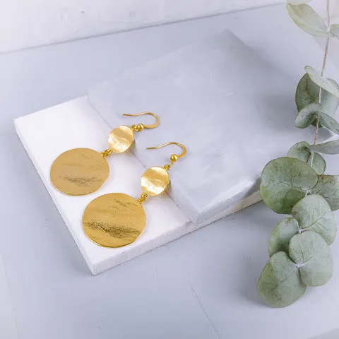 Gold Disc Earrings