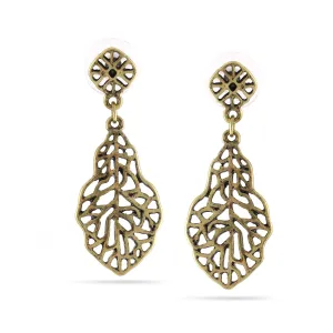 GOLD FILIGREE DROP EARRINGS #SQ5162G (GD12)