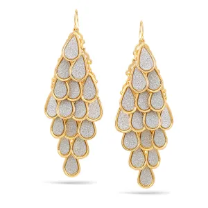 GOLD GLITTER TEARDROP EARRINGS #SQ6378GL(TF8)