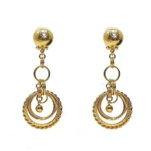 Gold Link Chandelier Clip Earrings