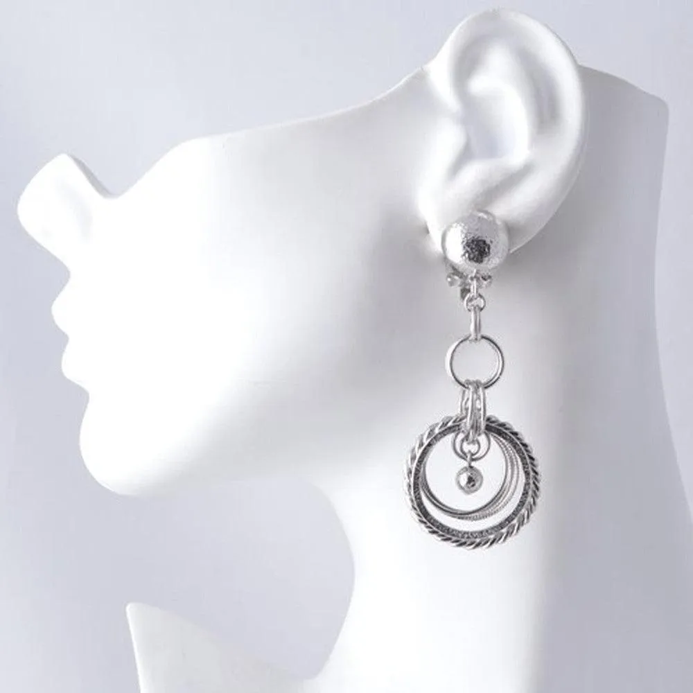 Gold Link Chandelier Clip Earrings