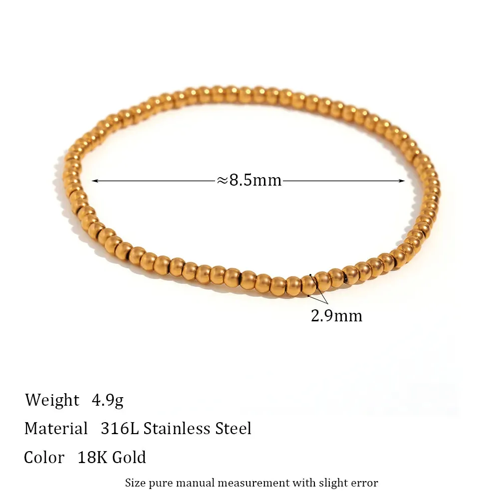 Gold-Plated Elastic Bead Bracelets for Women