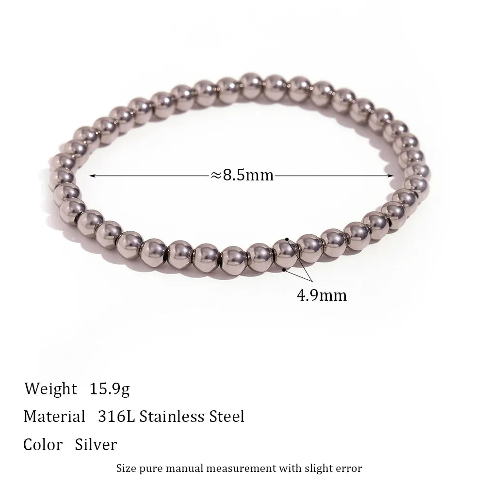 Gold-Plated Elastic Bead Bracelets for Women