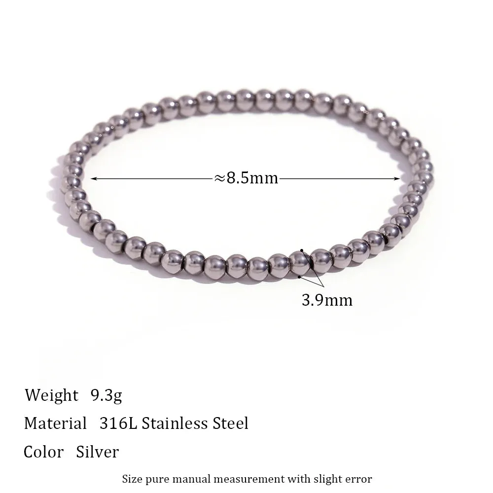 Gold-Plated Elastic Bead Bracelets for Women