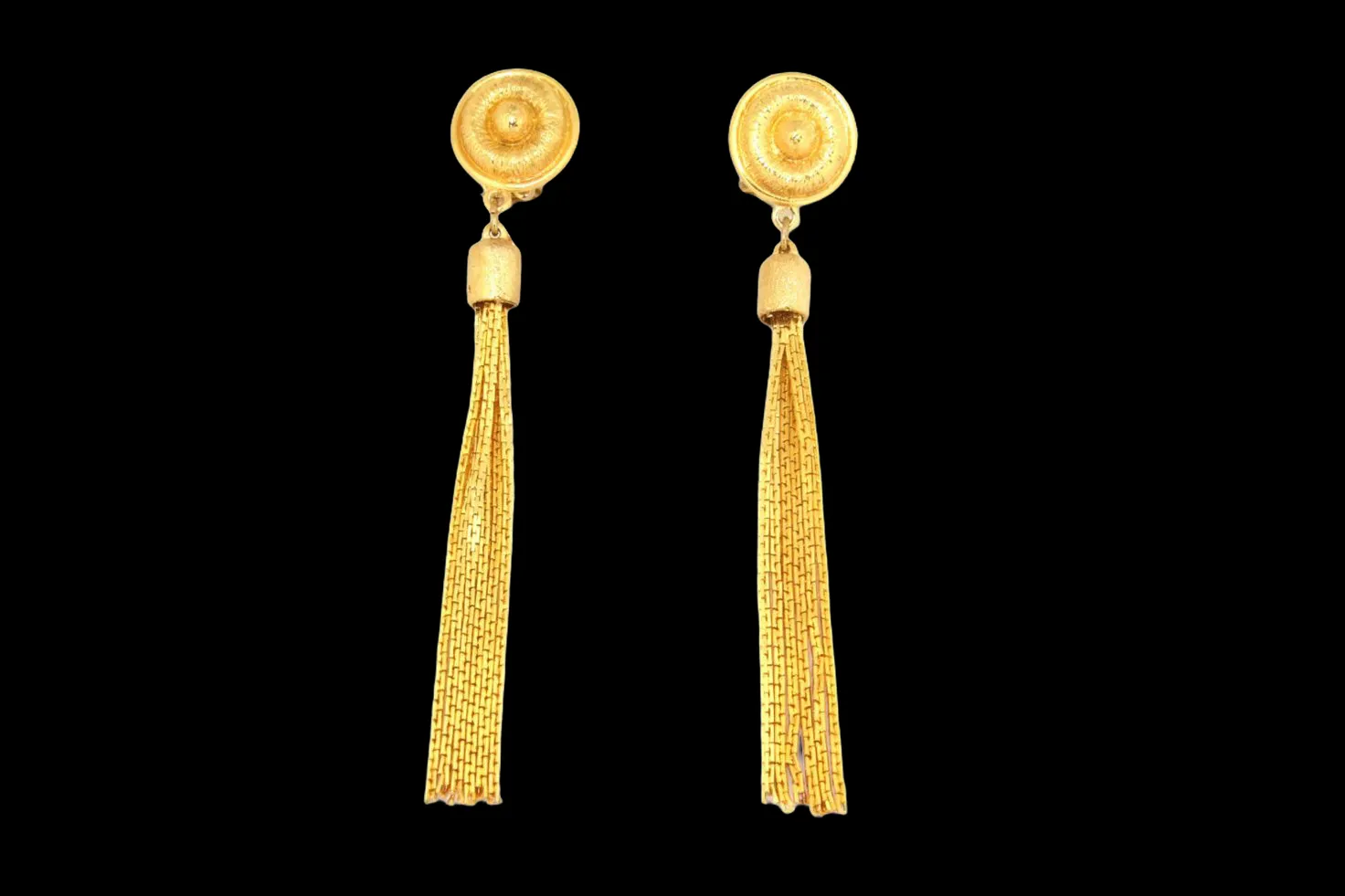 Gold Tassell Earrings Chandelier