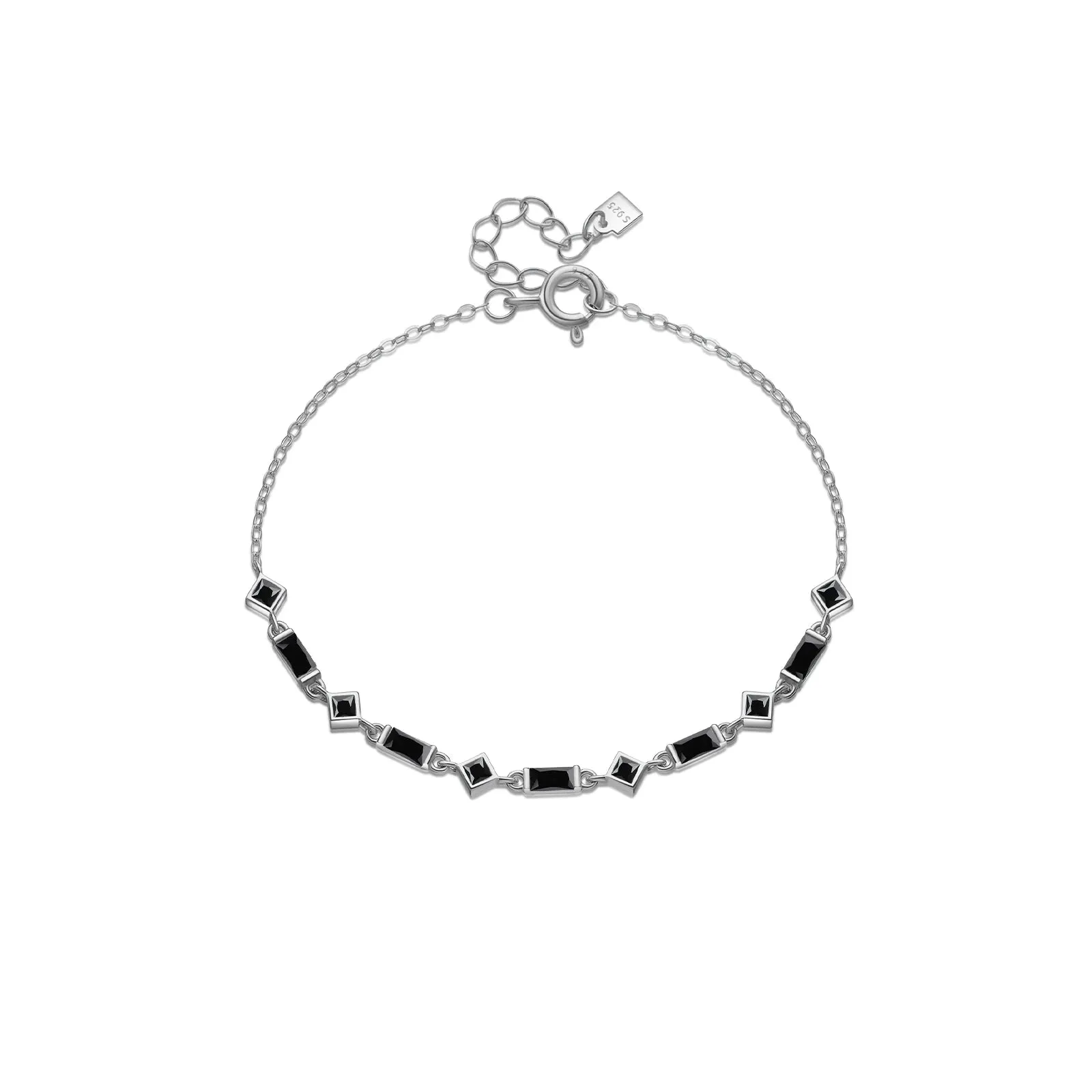 Gold Zircon Charm Chain Bracelet - JANET