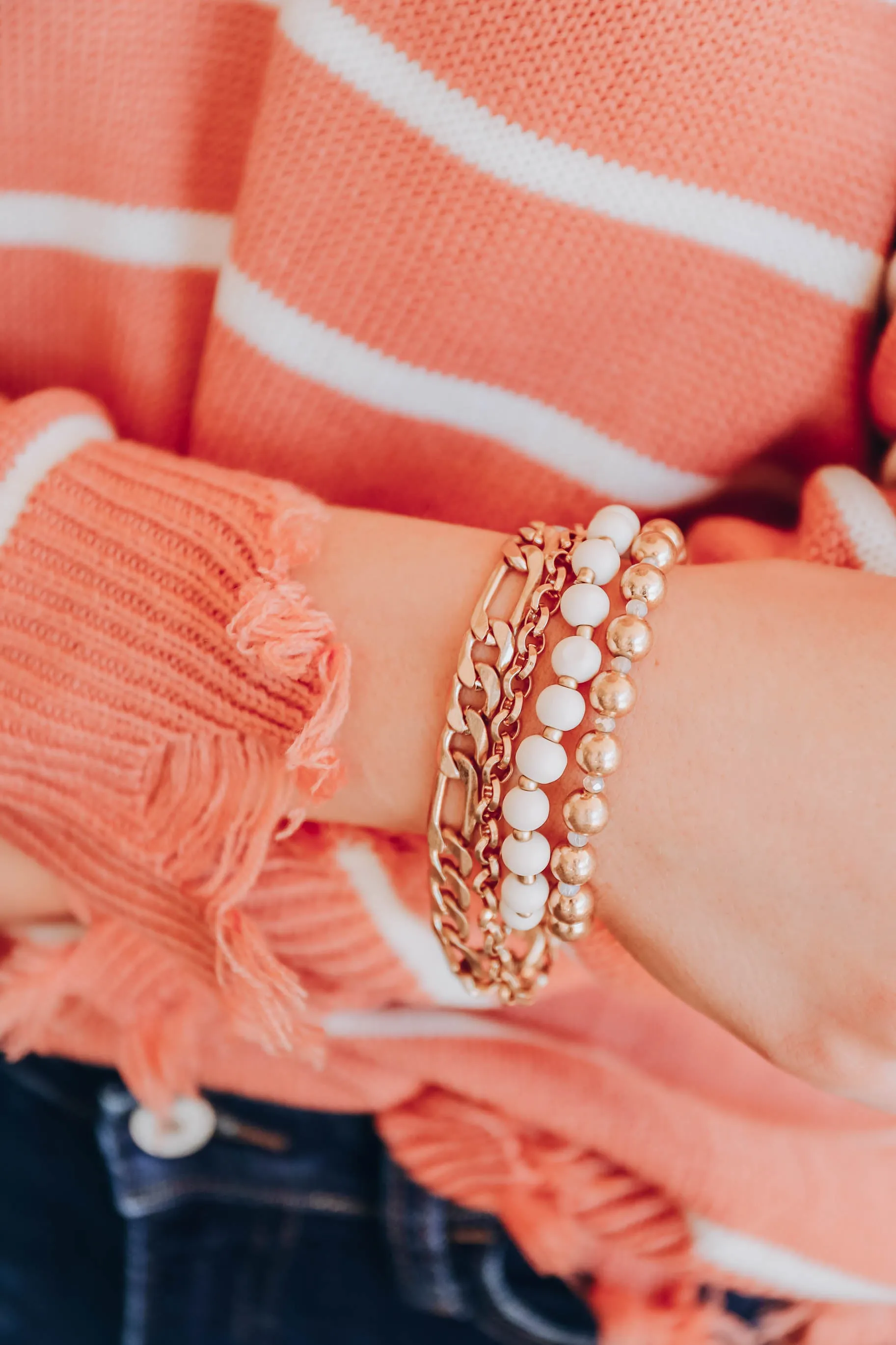Golden Hills Bracelet Set - White