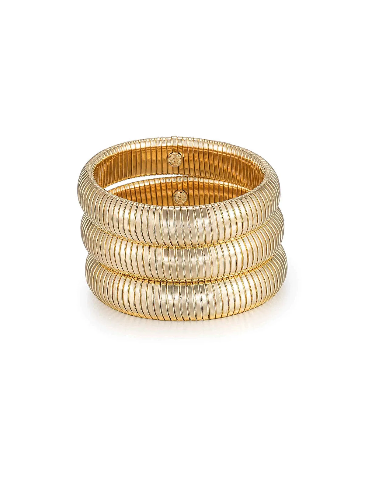 Golden Hour Flex Snake Chain Stretch Bracelet Set ::RET