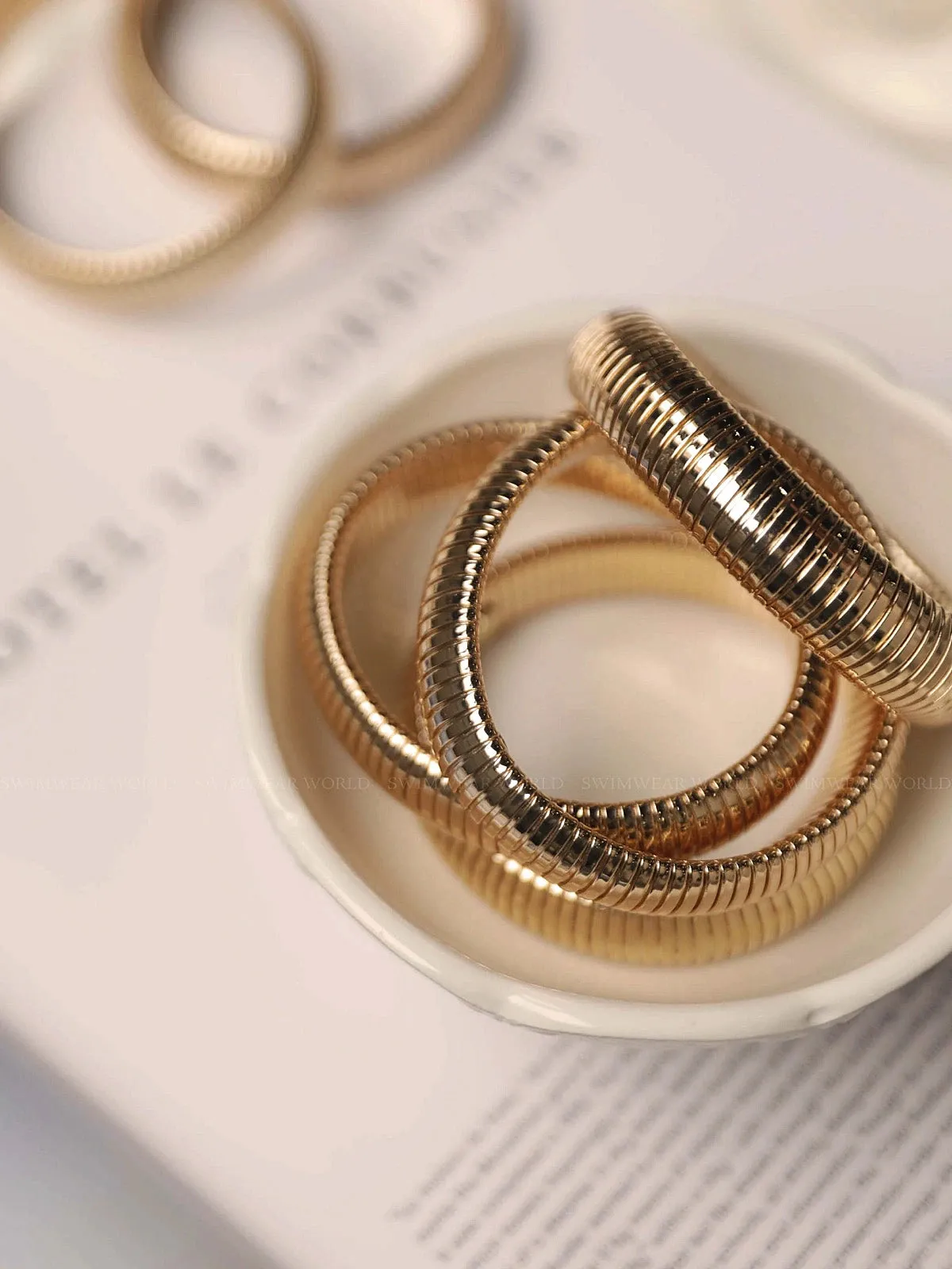 Golden Hour Flex Snake Chain Stretch Bracelet Set ::RET
