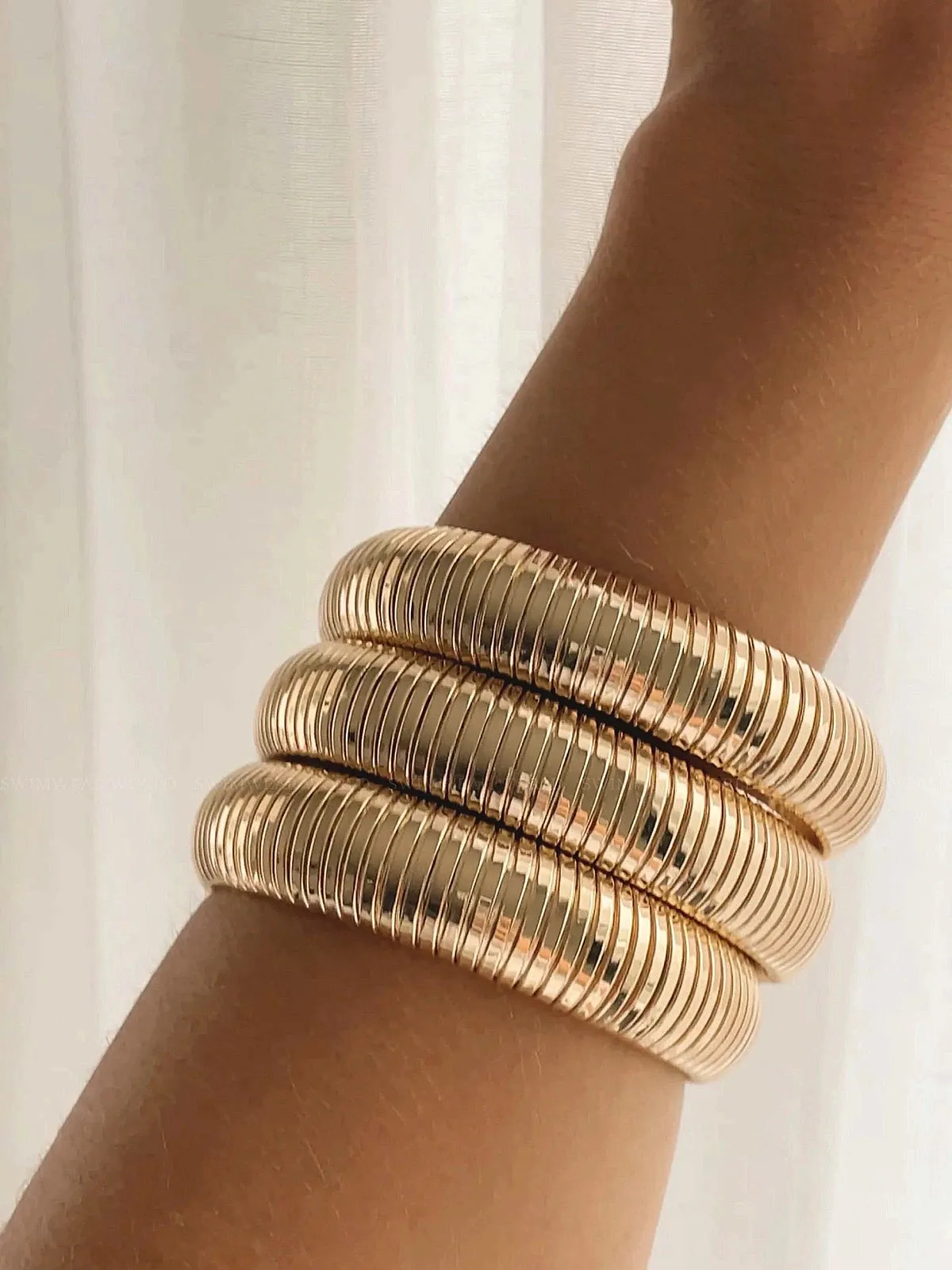 Golden Hour Flex Snake Chain Stretch Bracelet Set ::RET