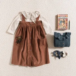 Grace Baby & Child Long Dress - Chestnut Corduroy - 4Y Last One