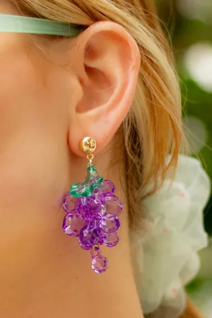Grape Bunch Jewel Dangle Earrings