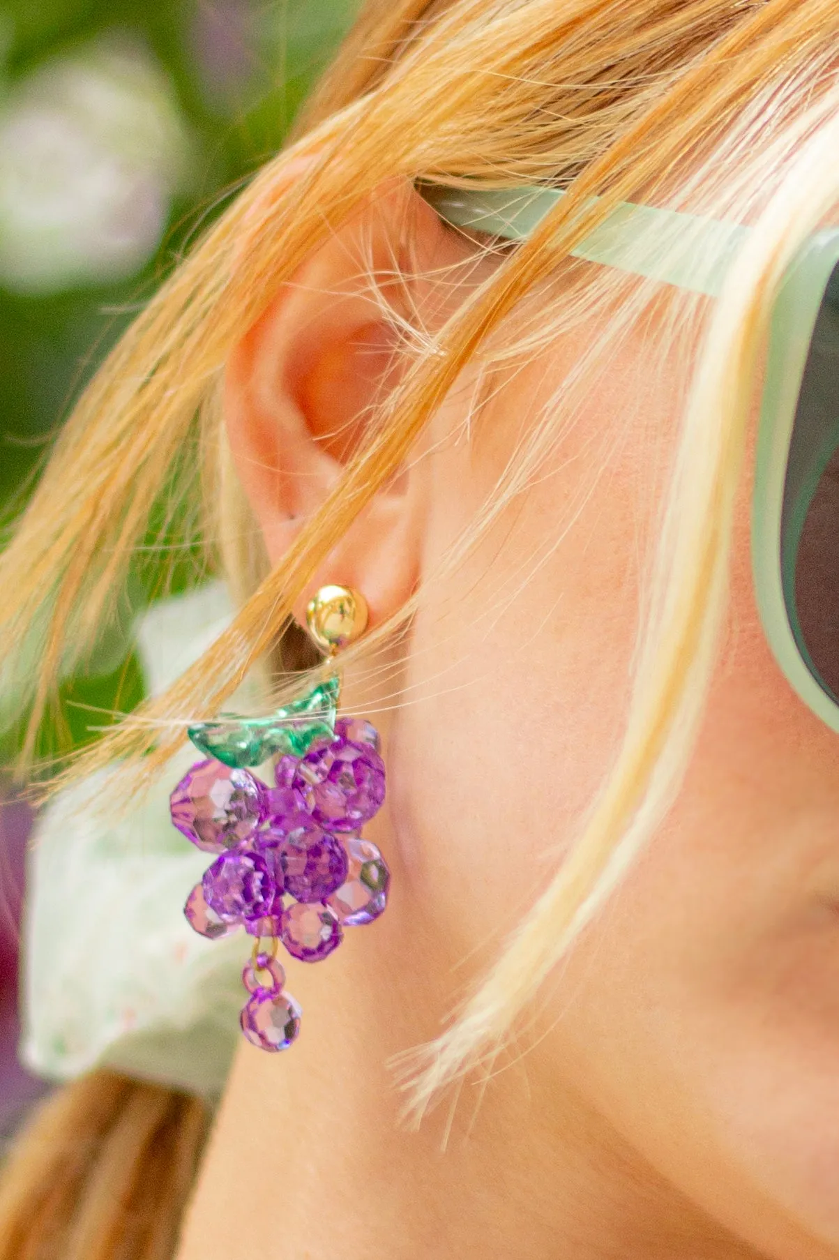 Grape Bunch Jewel Dangle Earrings