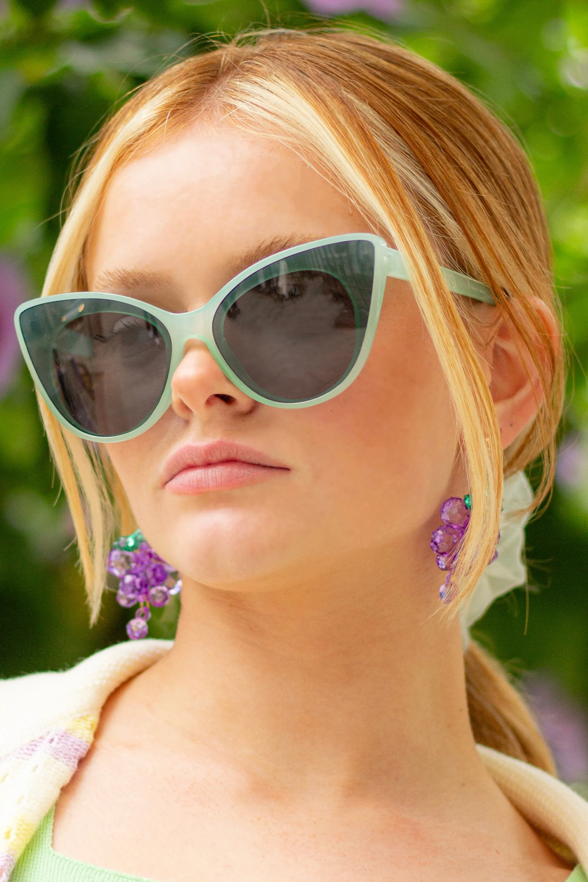 Grape Bunch Jewel Dangle Earrings
