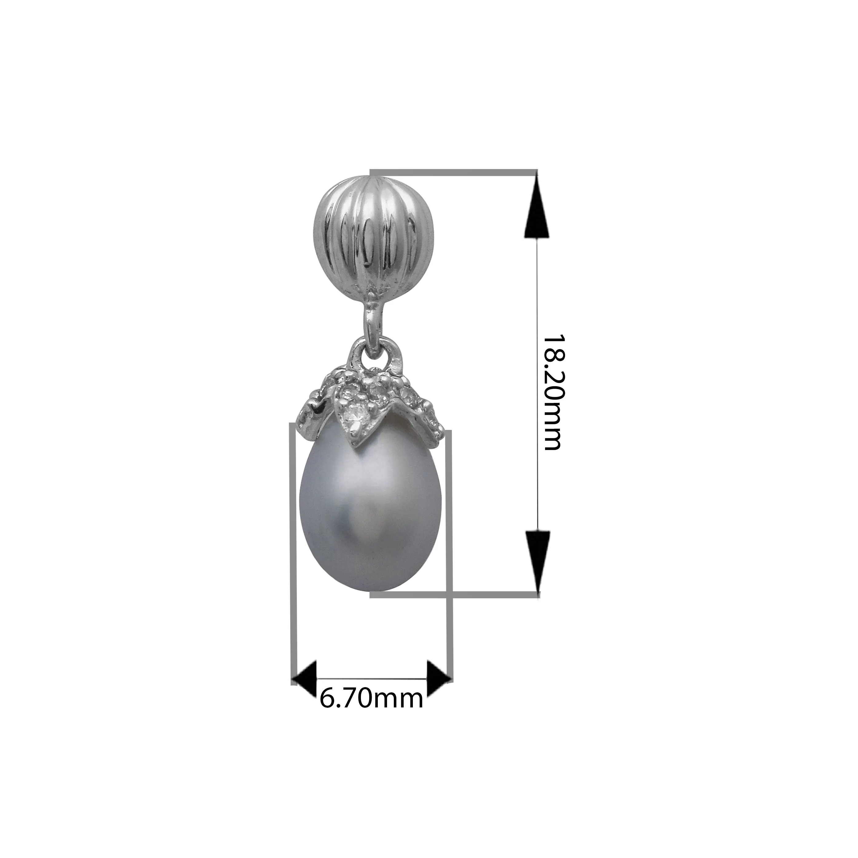Gray Pearl Drop Earrings