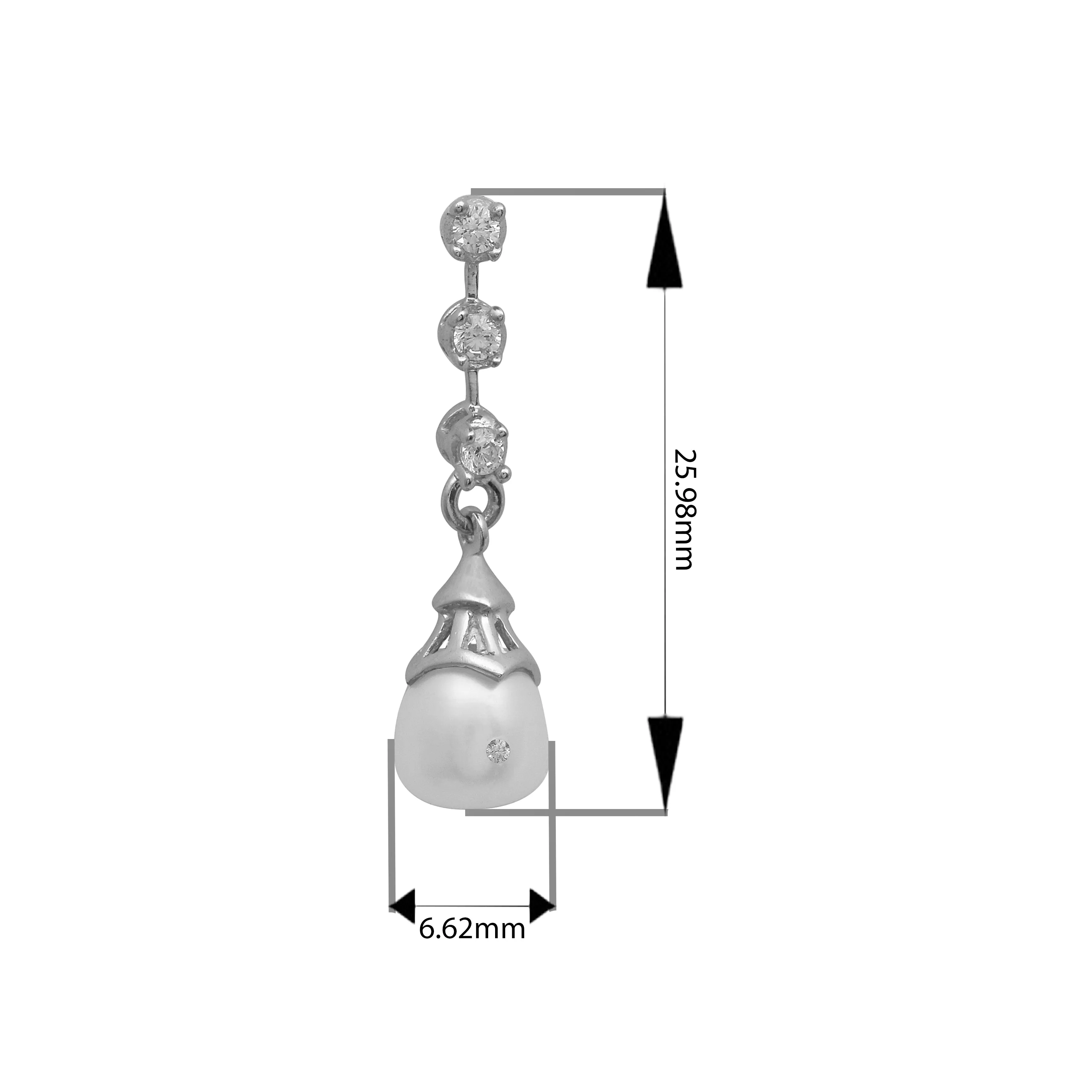 Gray Pearl Drop Earrings