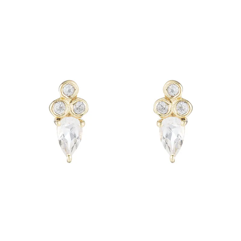 Greece Pear Gemstone Studs