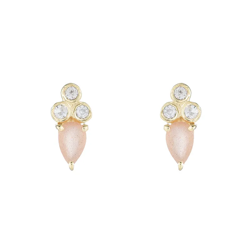Greece Pear Gemstone Studs