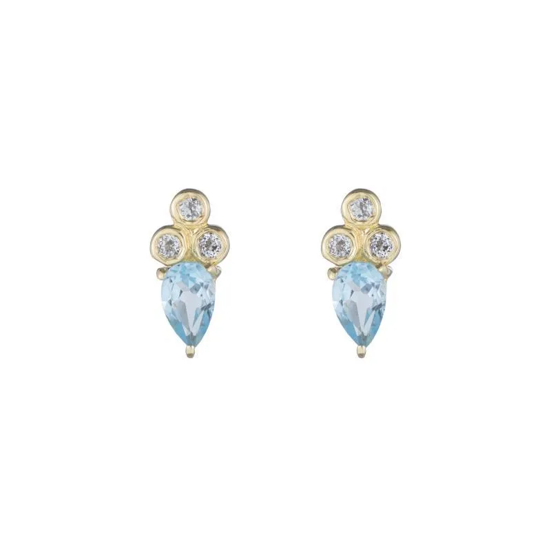 Greece Pear Gemstone Studs